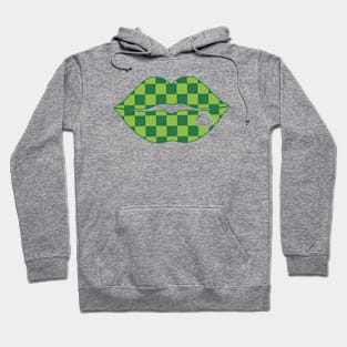 St. Patrick's Day Lips Kiss checkerboard Hoodie